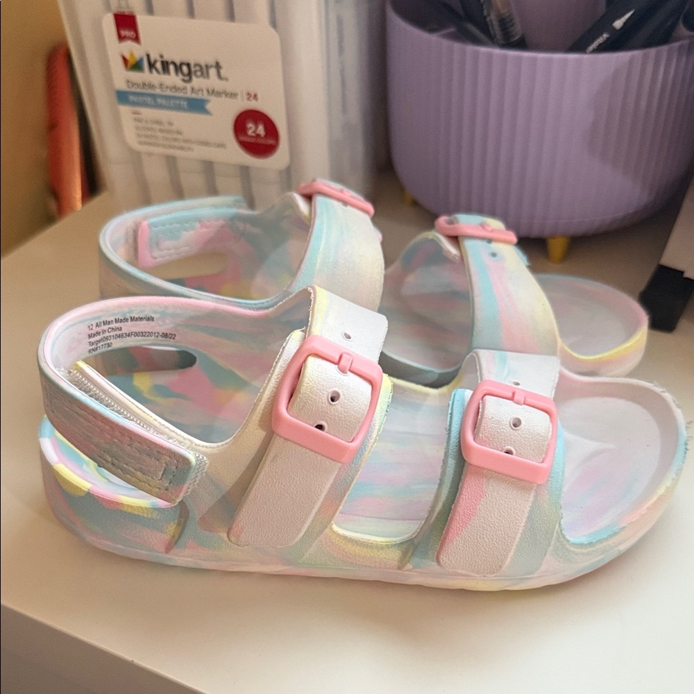 Cat & Jack Kids Sandals with Pink and Pastel Hues